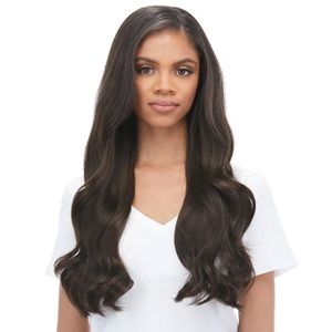 BELLISSIMA 220G 22" DARK/CHOCOLATE BROWN HAIR EXTENSIONS Clip-in ExcellentCondit